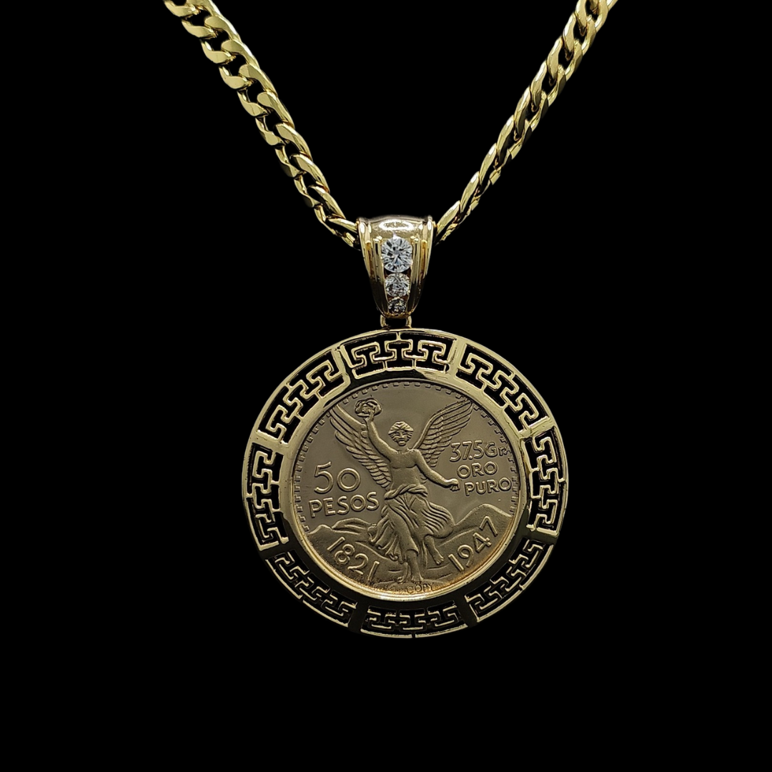 14K Gold Filled 50 Peso Pendant Necklace