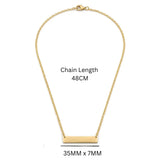 48cm Chain 18K Gold-Filled Horizontal Bar Pendant Necklace –  Tarnish-Proof Minimalist Gold Bar Jewelry