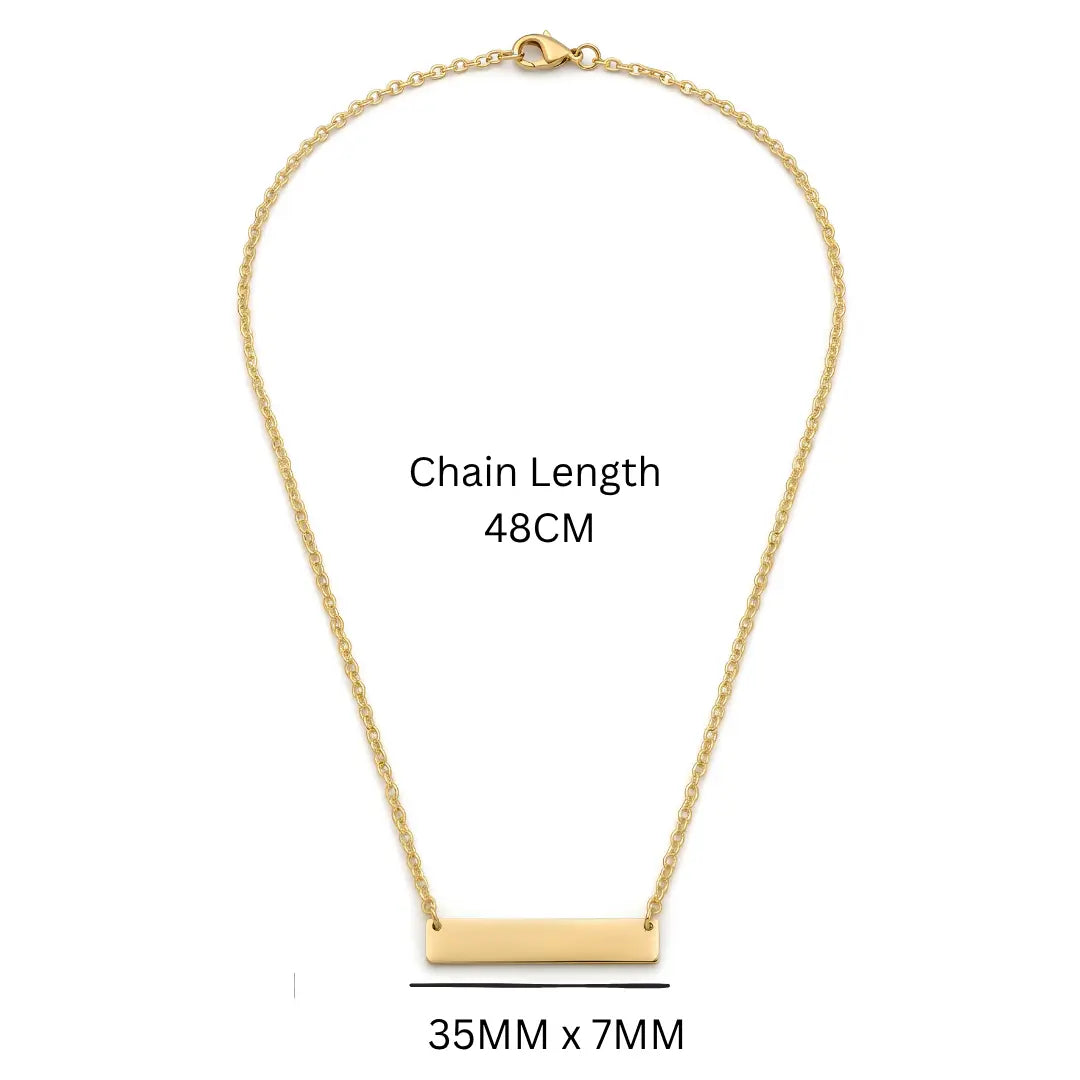 48cm Chain 18K Gold-Filled Horizontal Bar Pendant Necklace –  Tarnish-Proof Minimalist Gold Bar Jewelry