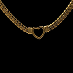 Load image into Gallery viewer, 18K Gold Fileld Heart Cuban Link Necklace