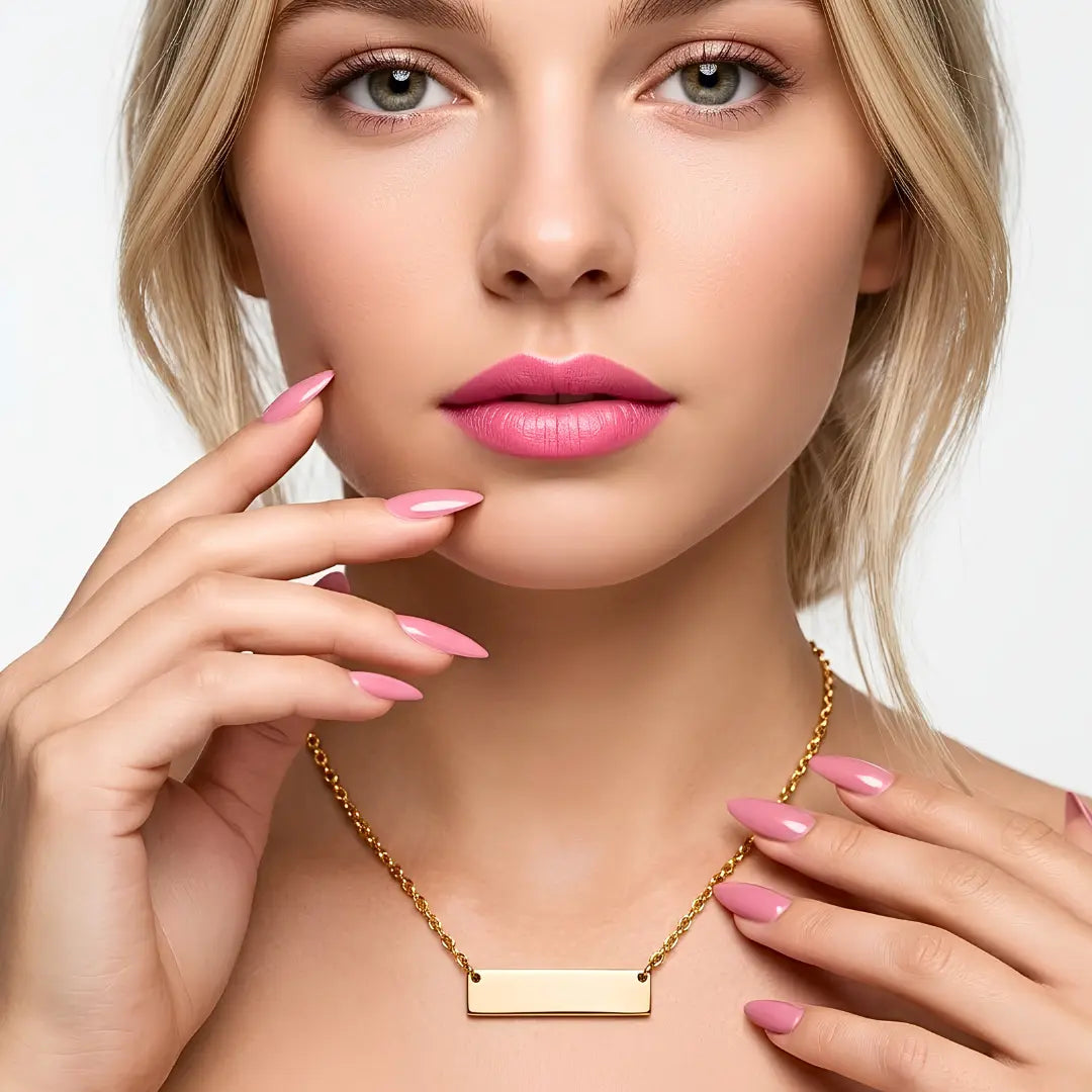 48cm Chain 18K Gold-Filled Horizontal Bar Pendant Necklace –  Tarnish-Proof Minimalist Gold Bar Jewelry