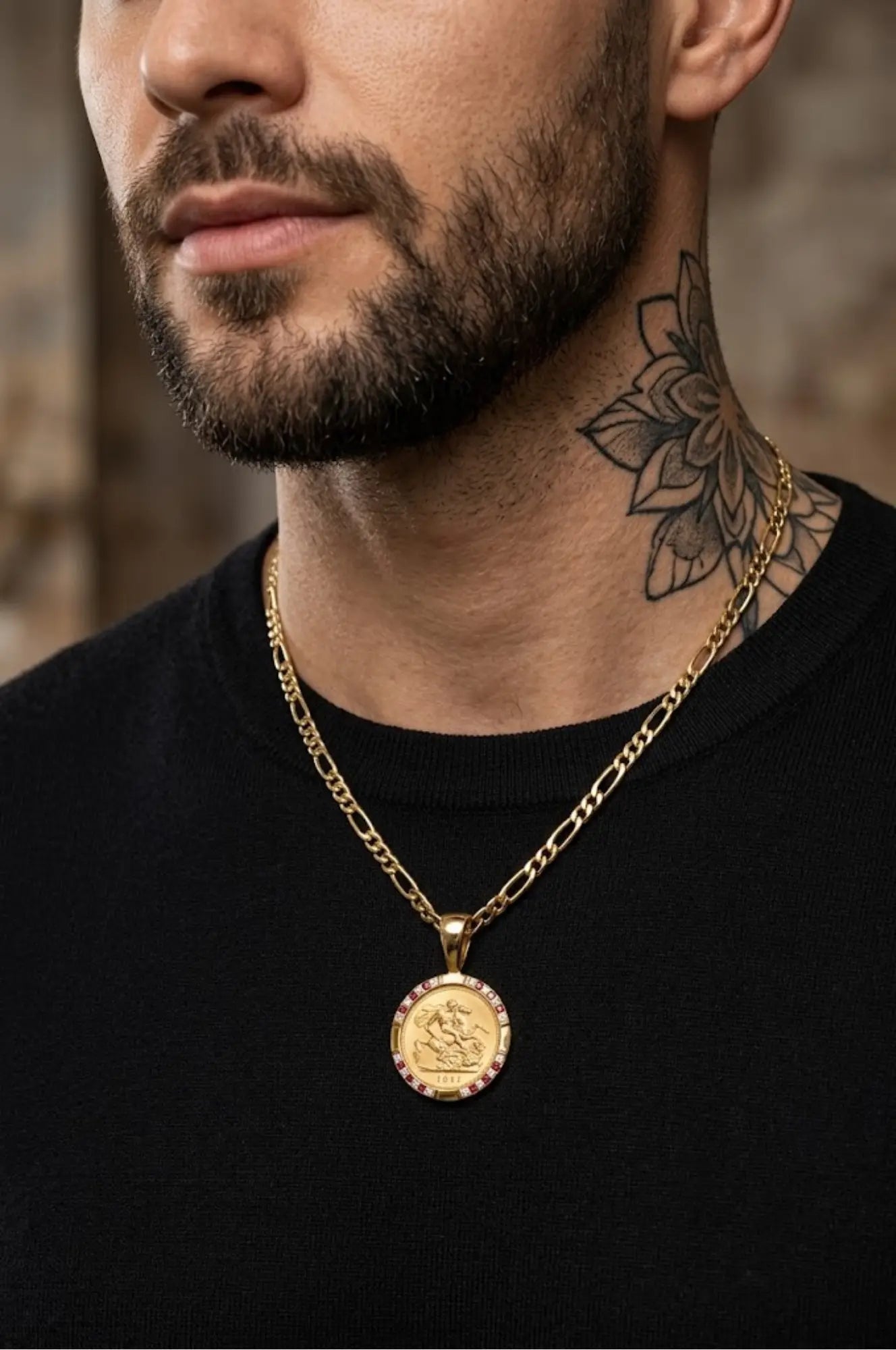 18K Gold Filled 1911 Sovereign Pendant Necklace