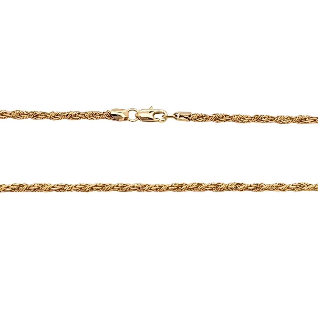 18K Gold Filled Twisted Rope Chain Necklace – 60cm Classic Gold Chain