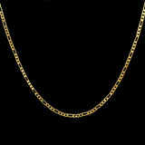 18K Gold Filled Classic Figaro Link Chain Necklace – Flat-Bevel Gold Chain for Men & Women