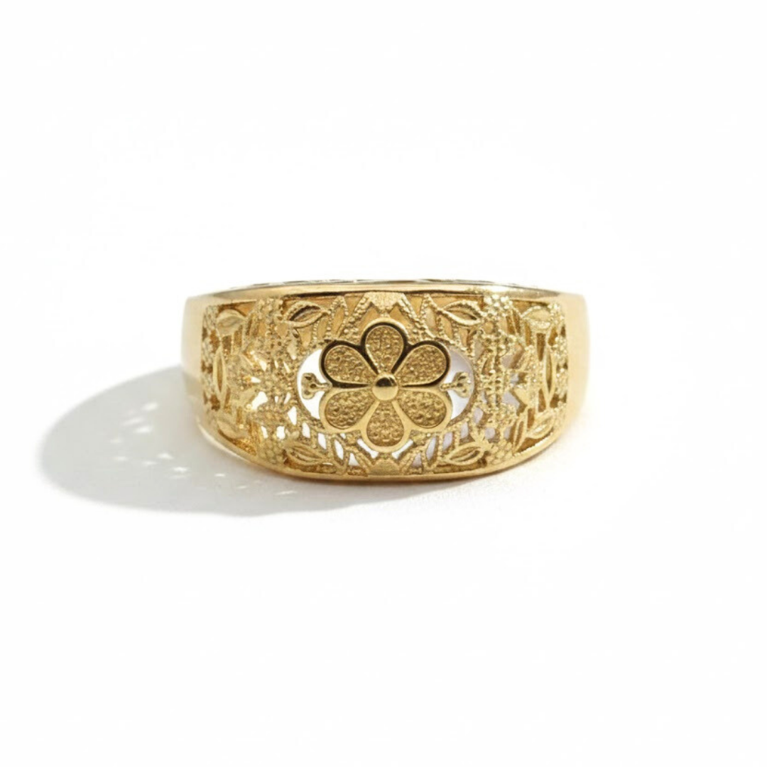 18K Gold Filled Tarnish Proof Filigree Ring