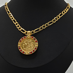 Load image into Gallery viewer, Gold Filled Customized Replica Tarnish Proof Full Sovereign Pendant Necklace With Ruby &amp; CZ
