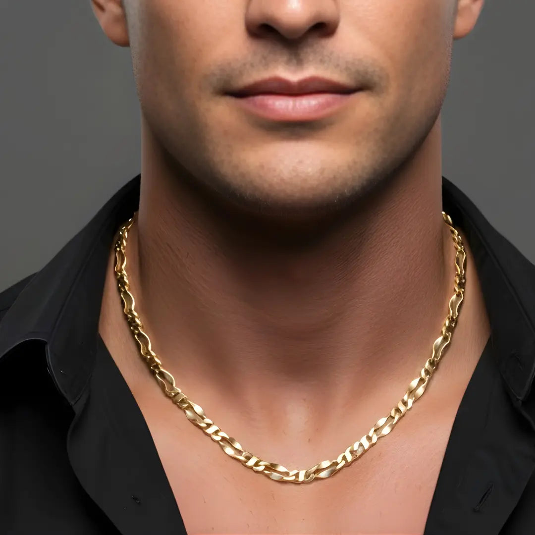 18K Rose Gold Filled Large Lip Links Chain for men women