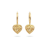 18K Gold Filled Hawaiian Puffed Heart Hoop Earrings (25mm) – Tarnish-Proof Dainty Statement Drops for Women