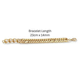 18K Gold Filled  Heavy Cuban Link Chain Bracelet - 23cm x 14mm