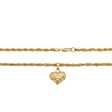 18K Gold Filled Heart Pendant Necklace with 60cm Rope Chain – Tarnish-Proof Luxury Statement Jewelry