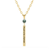 14K Gold Filled "Proud to be a Samoan" Vertical Bar Pendant Necklace – Polynesian Heritage Pearl Necklace