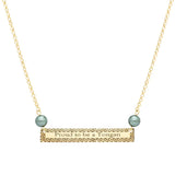 14K Gold Filled "Proud to be a Tongan" Bar Pendant Necklace – Polynesian Heritage Pearl Necklace