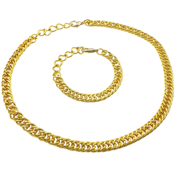 14K Gold Filled Cuban Link Chain & Bracelet