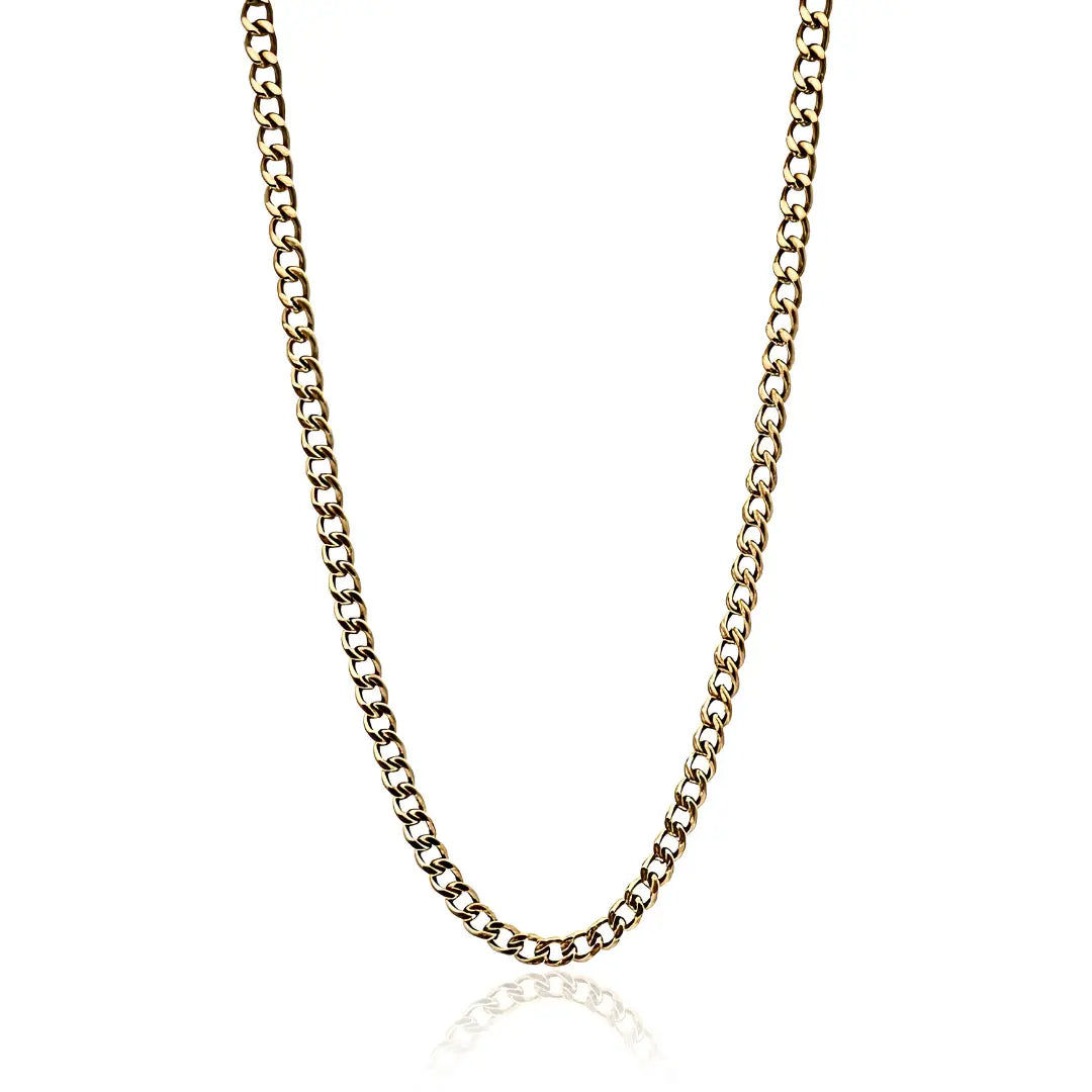 40CM x 5MM 18K Gold Filled Cuban Link Chain – Tarnish-Proof  Unisex Necklace