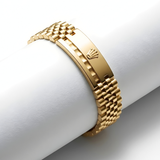 18K Gold Luxury Stainless Steel Watch-Link Bracelet – 12mm Wide Tarnish-Proof Iconic Wristwear for Men  (21cm)
