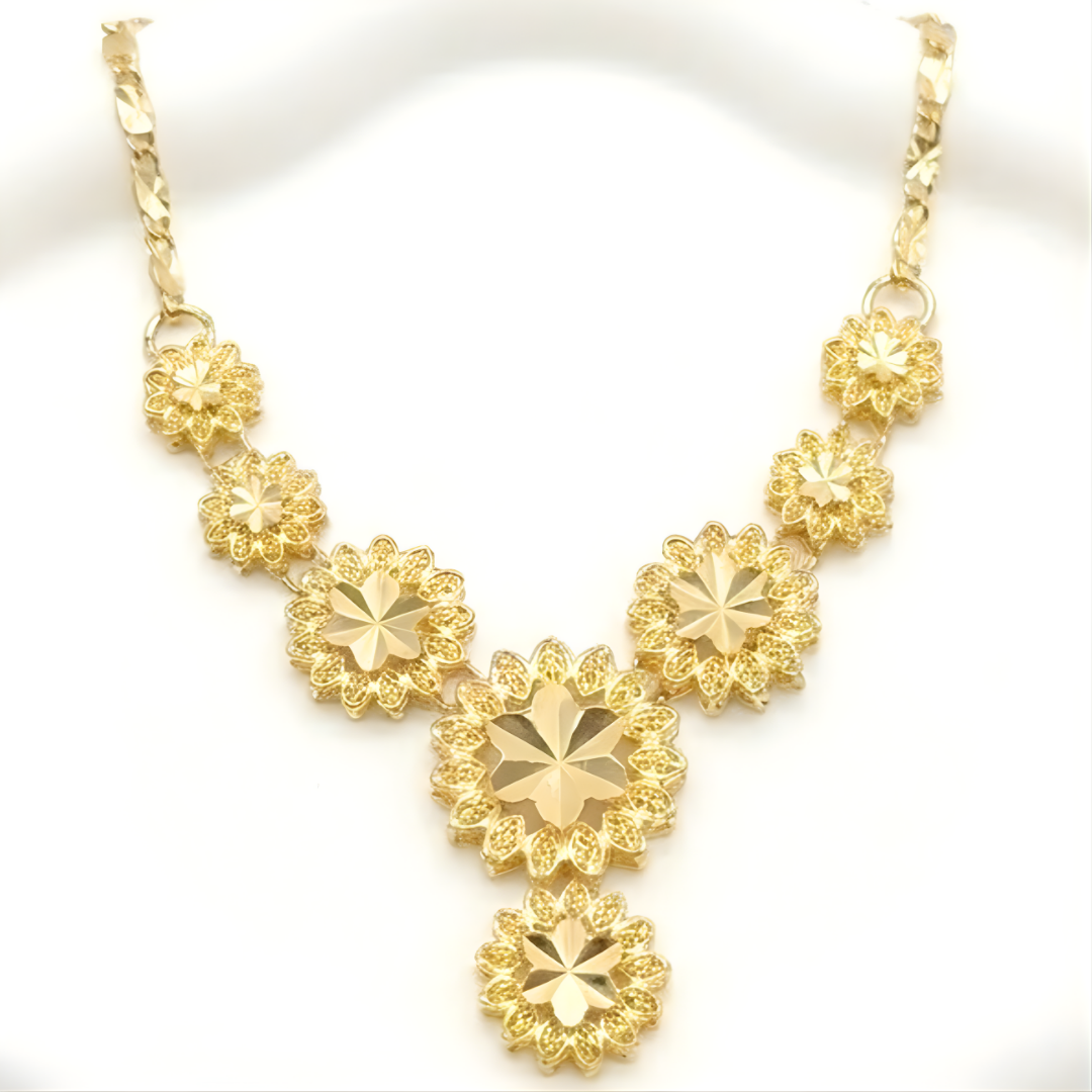 18K Gold Filled  Flower Necklace x 50cm
