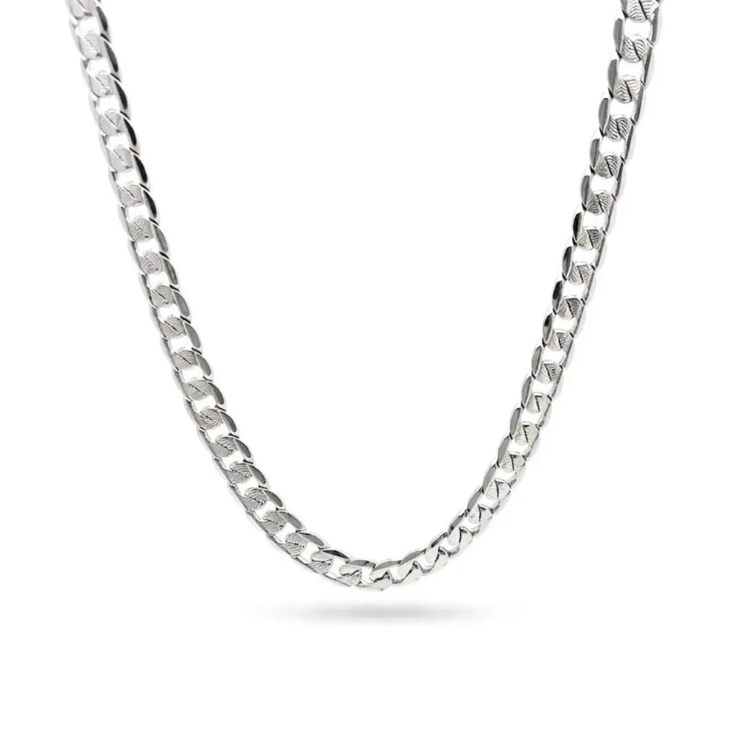 Silver Cuban Link Chain (60cm / 12mm) – Tarnish-Proof Heavyweight Statement Necklace for Men