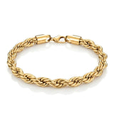 18K Gold Filled Rope Chain Bracelet – Classic Twisted Gold Wrist Bracelet for Men & Women