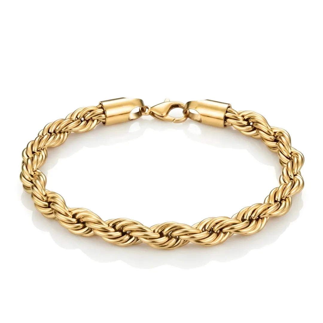18K Gold Filled Rope Chain Bracelet for men and women