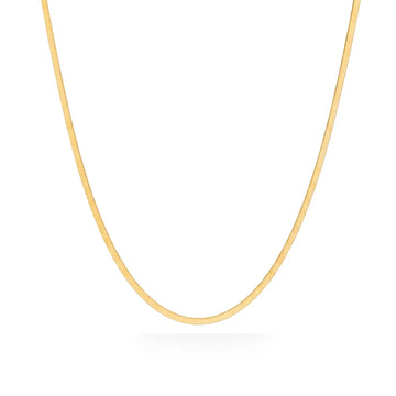 18K Gold Filled Herringbone Snake Chain Necklace – Sleek Flat Snake Chain for Women