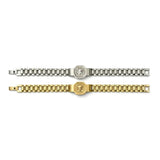 23CM x 14MM Unisex Medusa Head Emblem Link Bracelet – 18K Gold Filled & Stainless Steel Silver Tarnish-Proof Jewelry