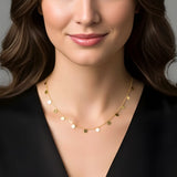 18K Gold Filled Disc Drop Choker Necklace – Tarnish-Proof Dangle Coin Charm Necklace