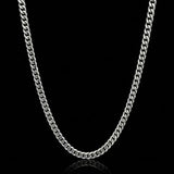 60CM X 7MM Silver Stainless Steel Curb Chain Necklace for Men -  Tarnish-Proof Silver Link Chain