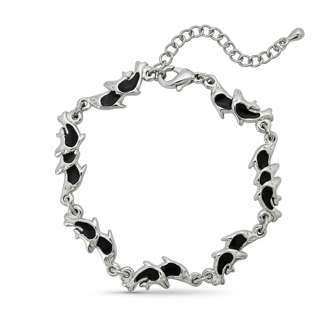 22CM Adjustable Link Chain Hawaiian Sterling Silver Ocean Dolphin Charm Bracelet – 925 Silver