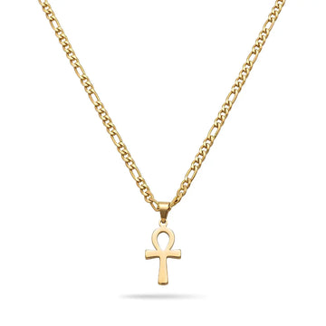 60CM x 4MM 14K Gold Filled Ankh Cross Necklace | Tarnish Proof Unisex Jewelry