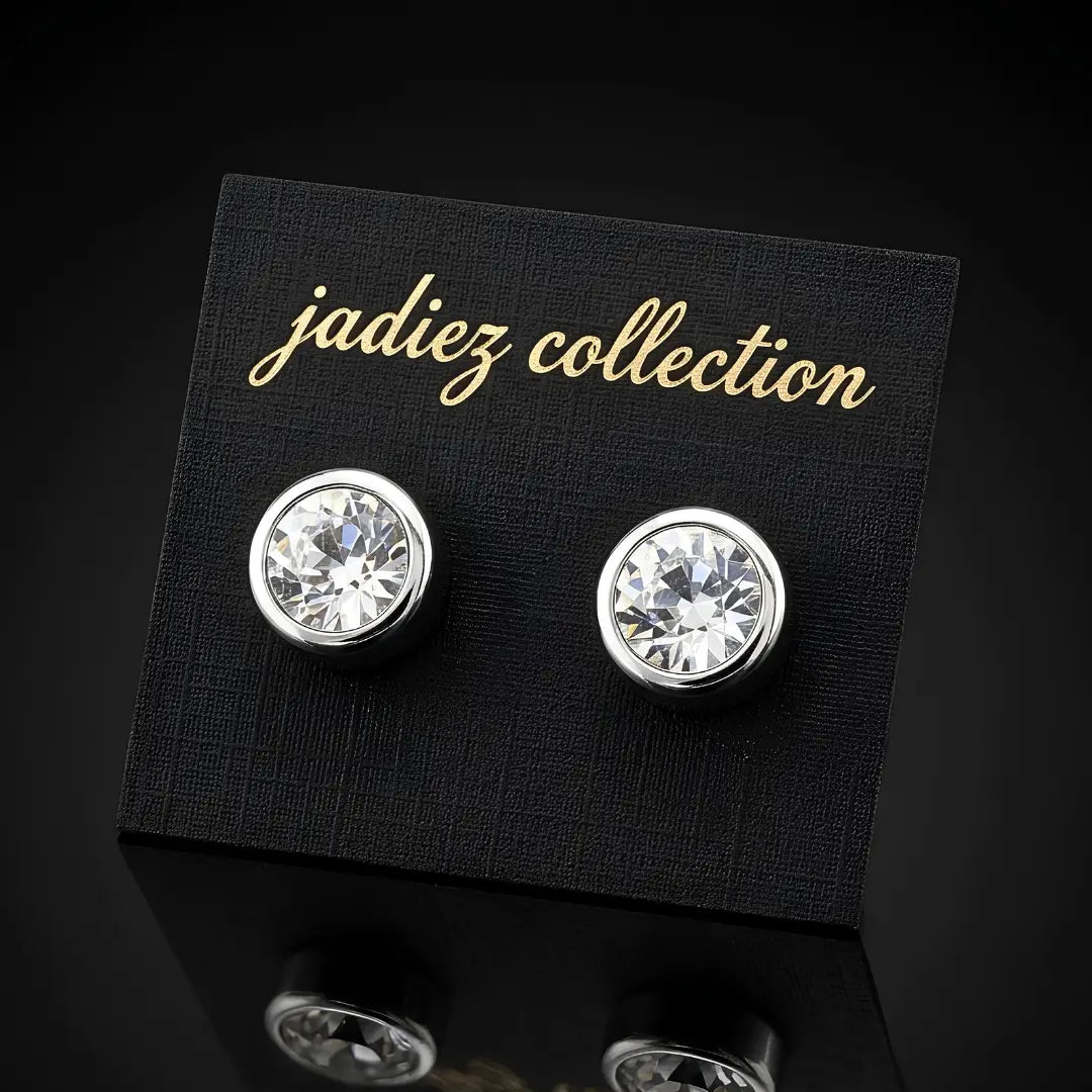 Sterling Silver Bezel Set Solitaire Stud Earrings for Women – Tarnish Proof CZ Earrings