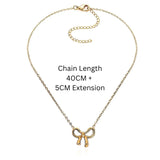 40CM + 5CM Extension 18K Gold-Filled Ribbon Bow Pendant Necklace –  Tarnish-Proof Minimalist Dainty Gold Jewelry