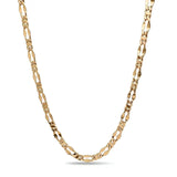 60CM x 12MM 18K Gold-Filled Figaro Chain Necklace –  Flat Link Unisex Heavy Duty Tarnish-Proof Chain