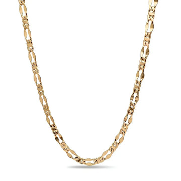 60CM x 12MM 18K Gold-Filled Figaro Chain Necklace –  Flat Link Unisex Heavy Duty Tarnish-Proof Chain