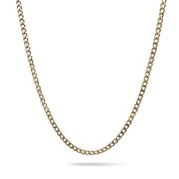50CM x 5MM 18K Gold Filled Curb Chain Necklace – Tarnish-Proof Unisex Cuban Link