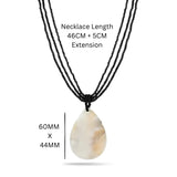 46CM +5CM Extension Multi-Strand Black Beaded Necklace with Teardrop Shell Pendant