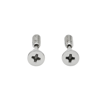 Men’s Silver Screw Design Stud Earrings 18mm