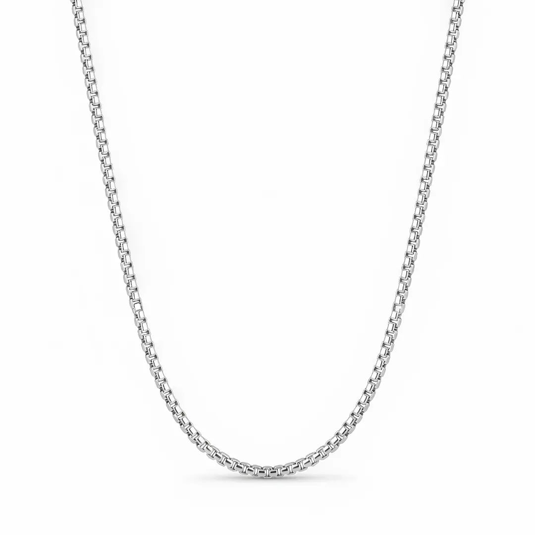 Gold & Silver Tone Round Box Chain Necklace (58cm) – Tarnish-Resistant Venetian Chain