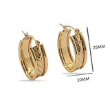 14K Gold Filled Hawaiian Chevron Wave Hoop Earrings | Tarnish Proof