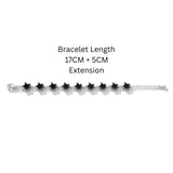 22CM Adjustable Charm Jewelry Hawaiian Sterling Silver Black Star Bracelet