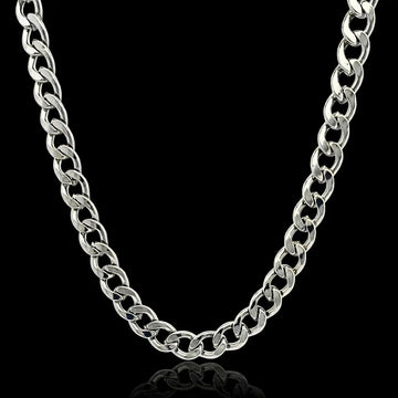 54CM x 14MM Heavy Stainless Steel Cuban Link Chain – Tarnish-Proof Silver Curb Necklace
