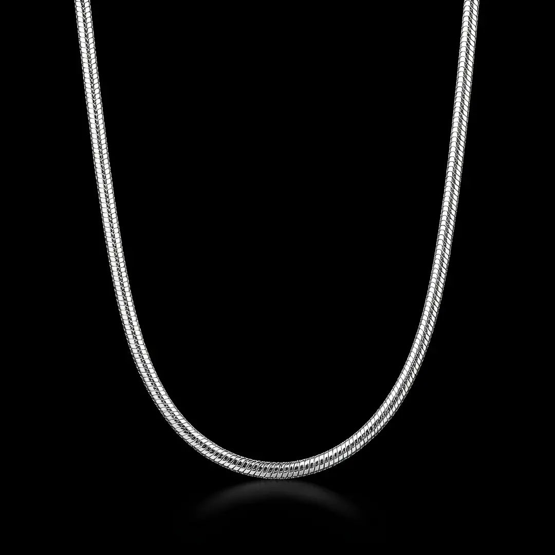 Silver 54CM x 3MM Herringbone Chain Necklace for Men and Women -  Flat Snake Chain
