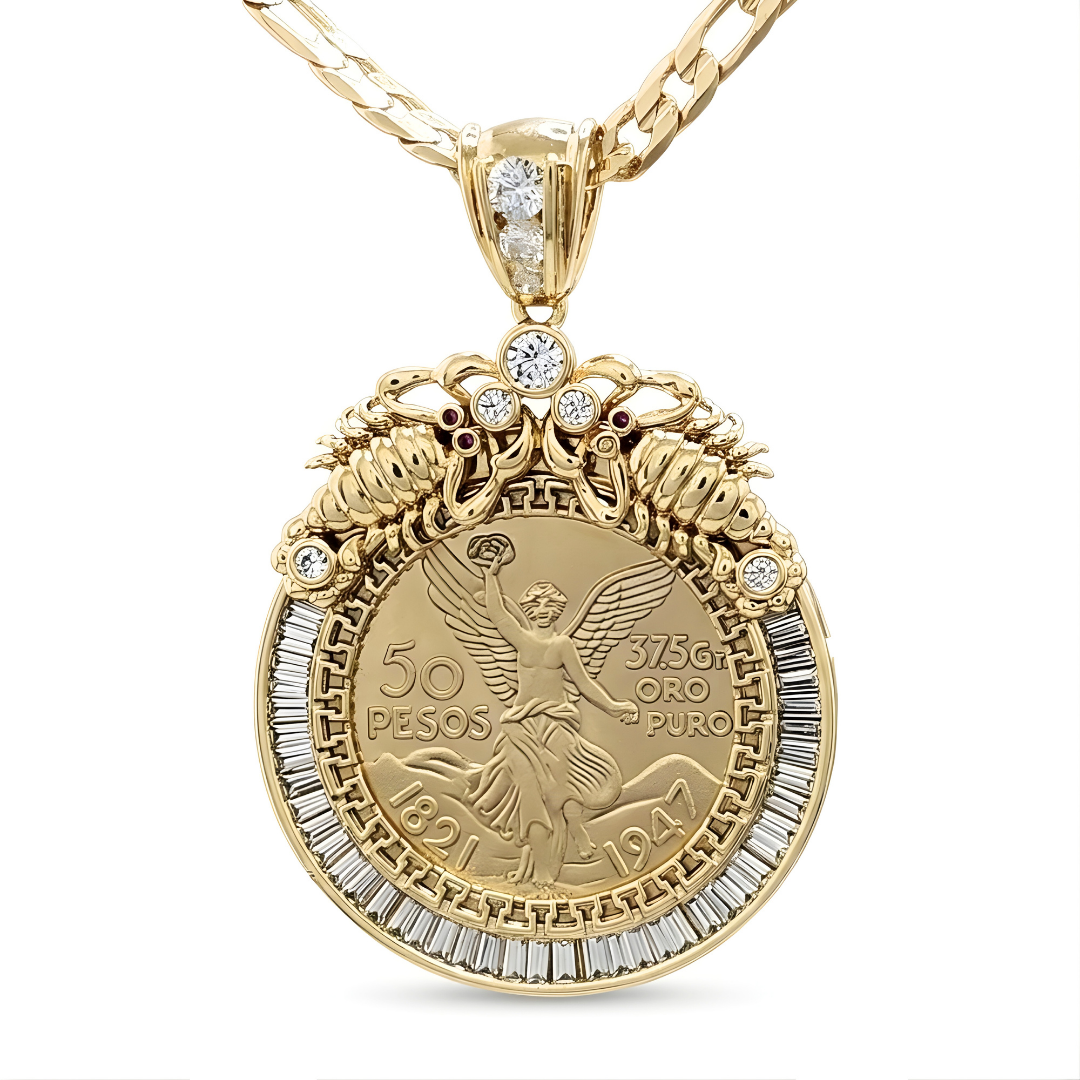 14K Gold Filled 50 Peso Pendant Necklace