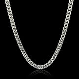 60CM x 8MM Silver Stainless Steel Cuban Link Chain  – Tarnish Proof Curb Necklace