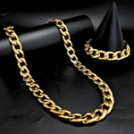 Load image into Gallery viewer, 18K Gold Filled Cuban Link Chain With Bracelet
