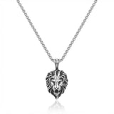 Lion Head Pendant Necklace – Stainless Steel Franco Chain (60cm) – Bold Strength & Leadership Statement Jewelry