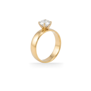 18K Gold Filled Solitaire Diamond Ring for Women – Classic Round CZ Engagement Ring