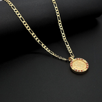 Load image into Gallery viewer, Gold Filled Customized  Tarnish Proof Full Sovereign Pendant Necklace With Ruby &amp; CZ