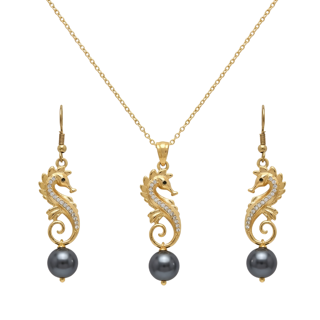 18K Gold Filled Hawaiian Sea Horse Pendant Necklace