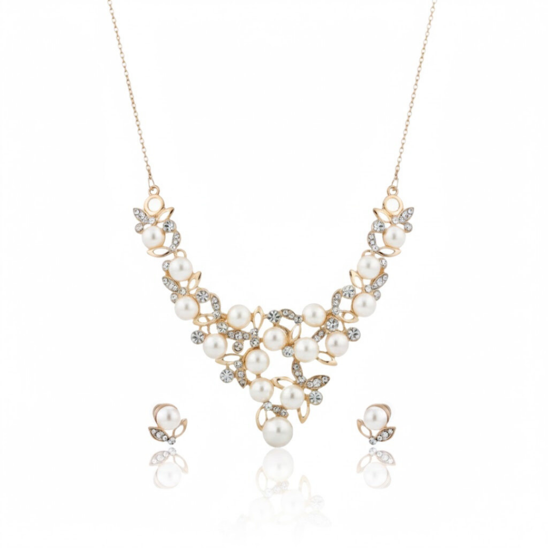 18K Gold Filled Pearl Fancy Set