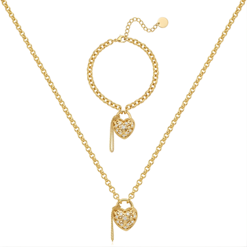 18K Gold Filled Tarnish Proof Padlock Set